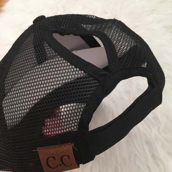 NEW Black Ponytail Hat Baseball Cap - Picture 5 of 5